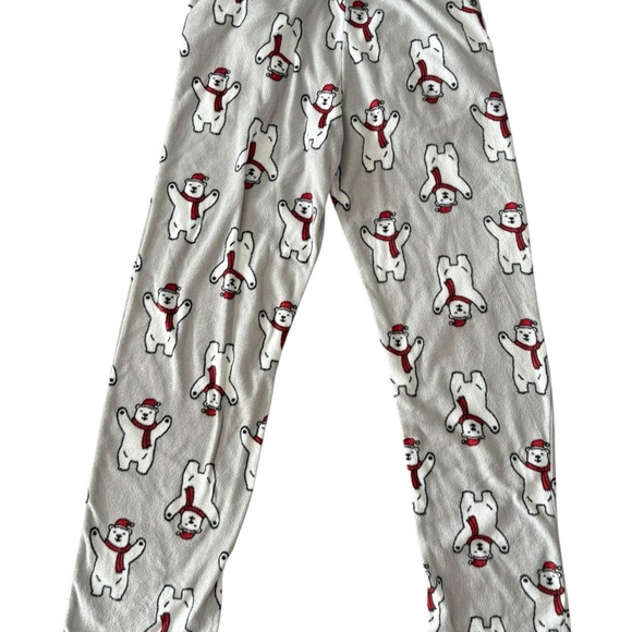 Kids Christmas Polar Bear Pajama Pants - Gray - Picture 3 of 5